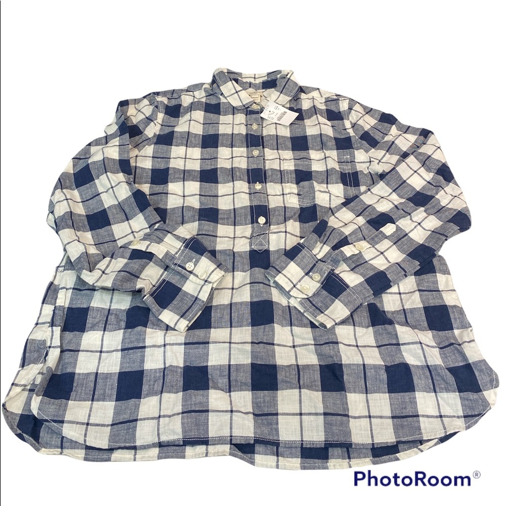 JCrew Factory Popover Plaid Shirt